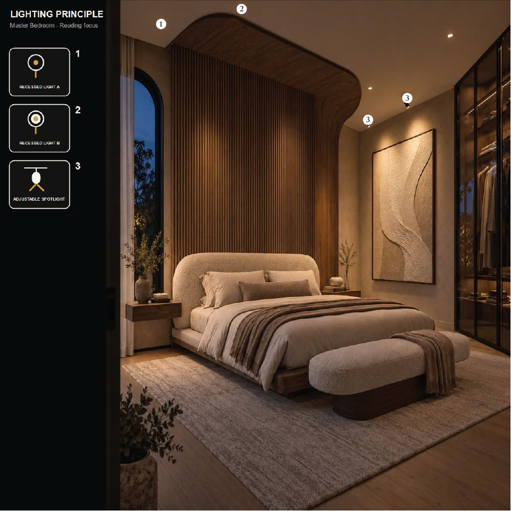 Các lớp ánh sáng trong phòng ngủ – hình 3